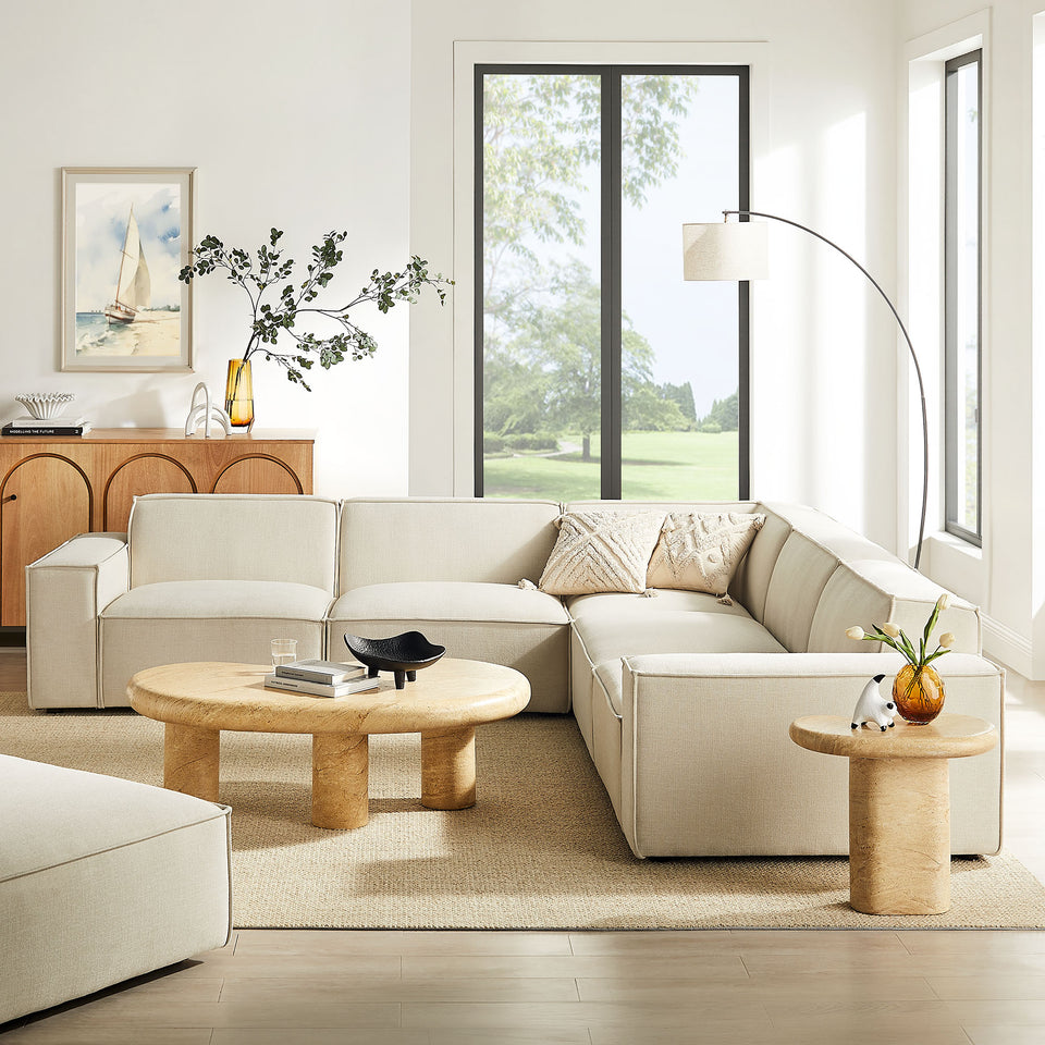 Restore 5-Piece Performance Fabric Upholstered Modular L-Shaped Sofa by Modway