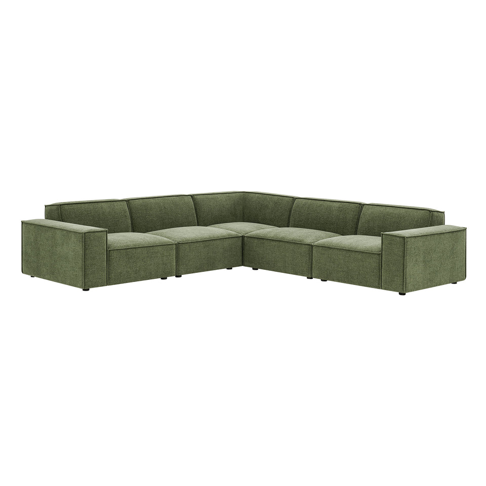 Restore 5-Piece Performance Fabric Upholstered Modular L-Shaped Sofa by Modway