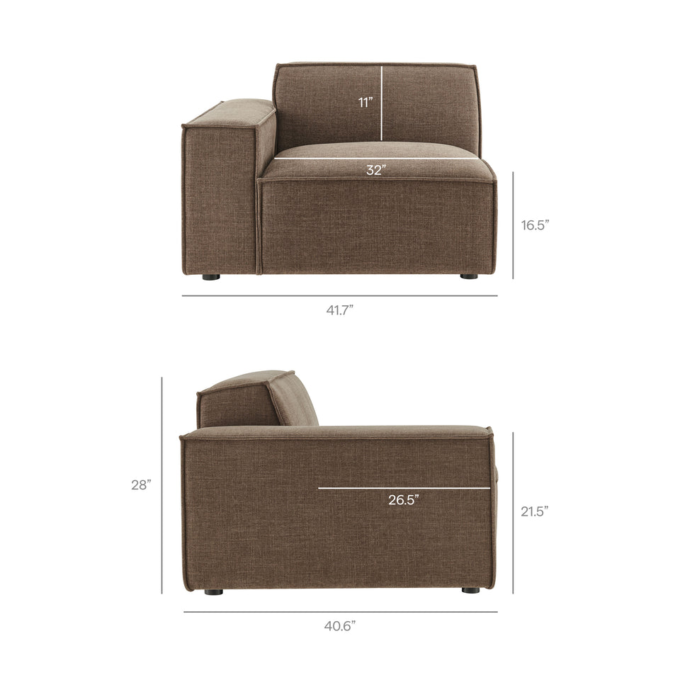 Restore 5-Piece Performance Fabric Upholstered Modular L-Shaped Sofa by Modway