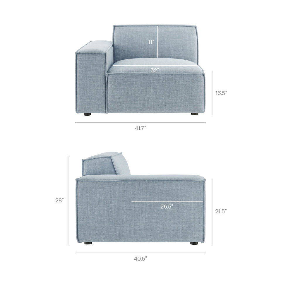 Restore 5-Piece Performance Fabric Upholstered Modular L-Shaped Sofa by Modway