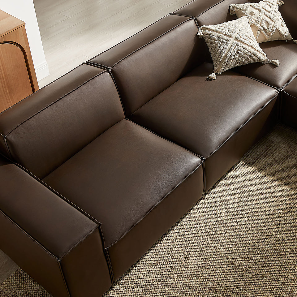 Restore 5-Piece Vegan Leather Modular L-Shaped Sofa by Modway
