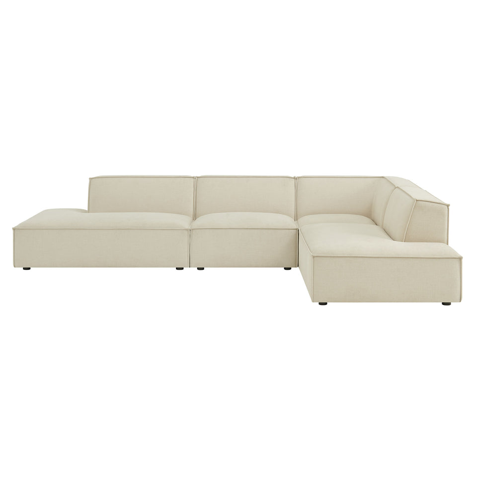 Restore 4-Piece Performance Fabric Upholstered Modular L-Shaped Armless Sectional Sofa by Modway