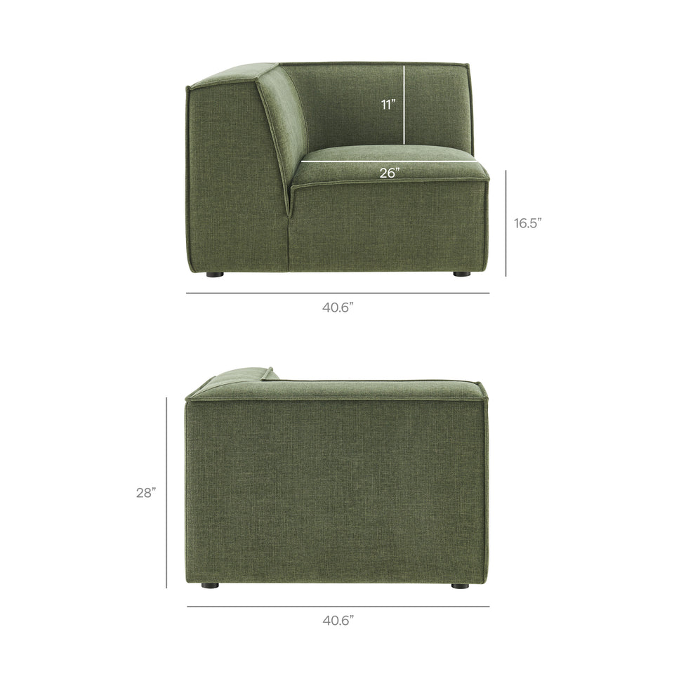 Restore 4-Piece Performance Fabric Upholstered Modular L-Shaped Armless Sectional Sofa by Modway