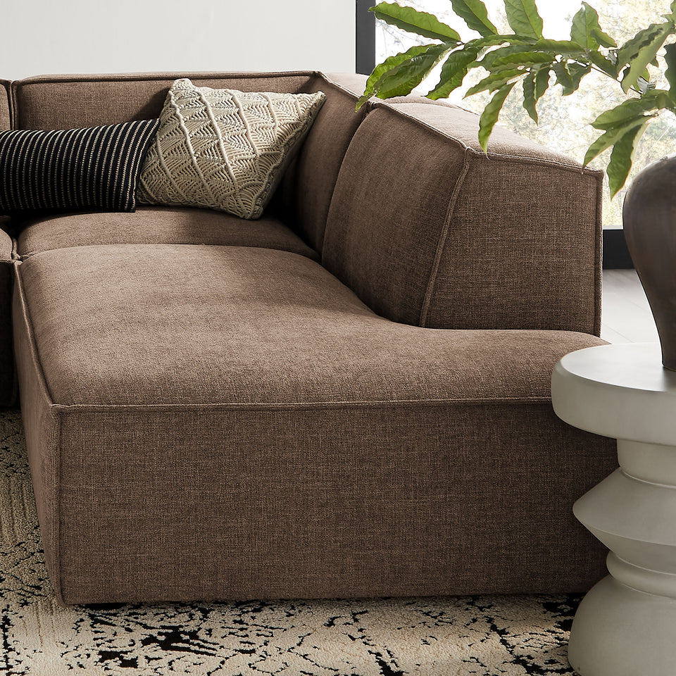Restore 4-Piece Performance Fabric Upholstered Modular L-Shaped Armless Sectional Sofa by Modway