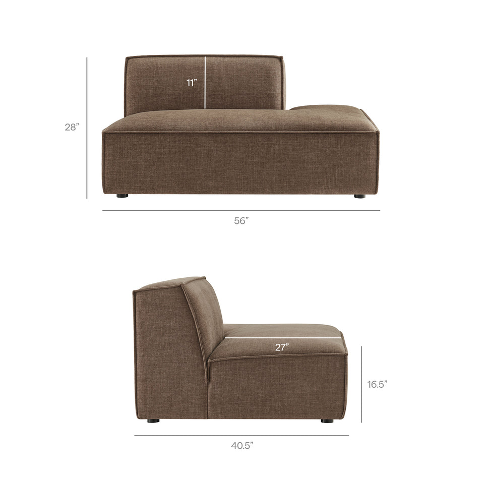 Restore 4-Piece Performance Fabric Upholstered Modular L-Shaped Armless Sectional Sofa by Modway