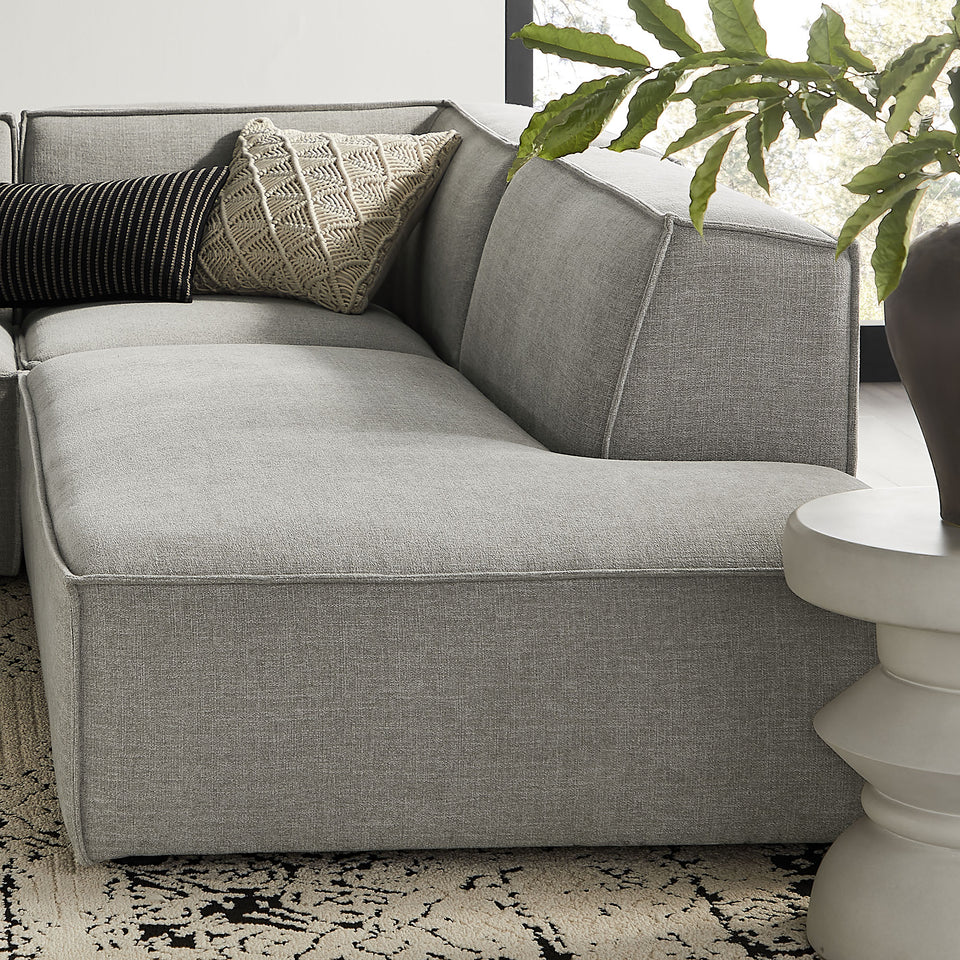 Restore 4-Piece Performance Fabric Upholstered Modular L-Shaped Armless Sectional Sofa by Modway