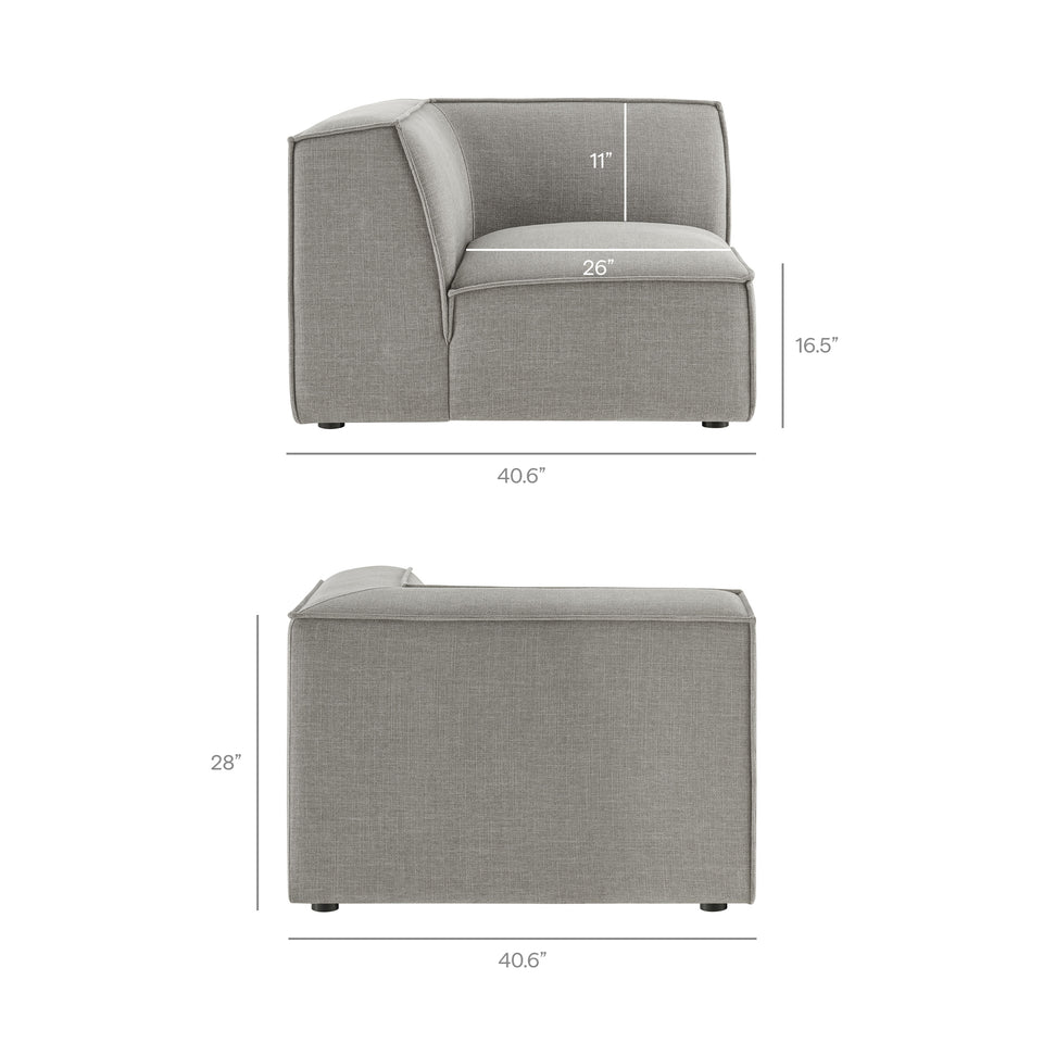 Restore 4-Piece Performance Fabric Upholstered Modular L-Shaped Armless Sectional Sofa by Modway