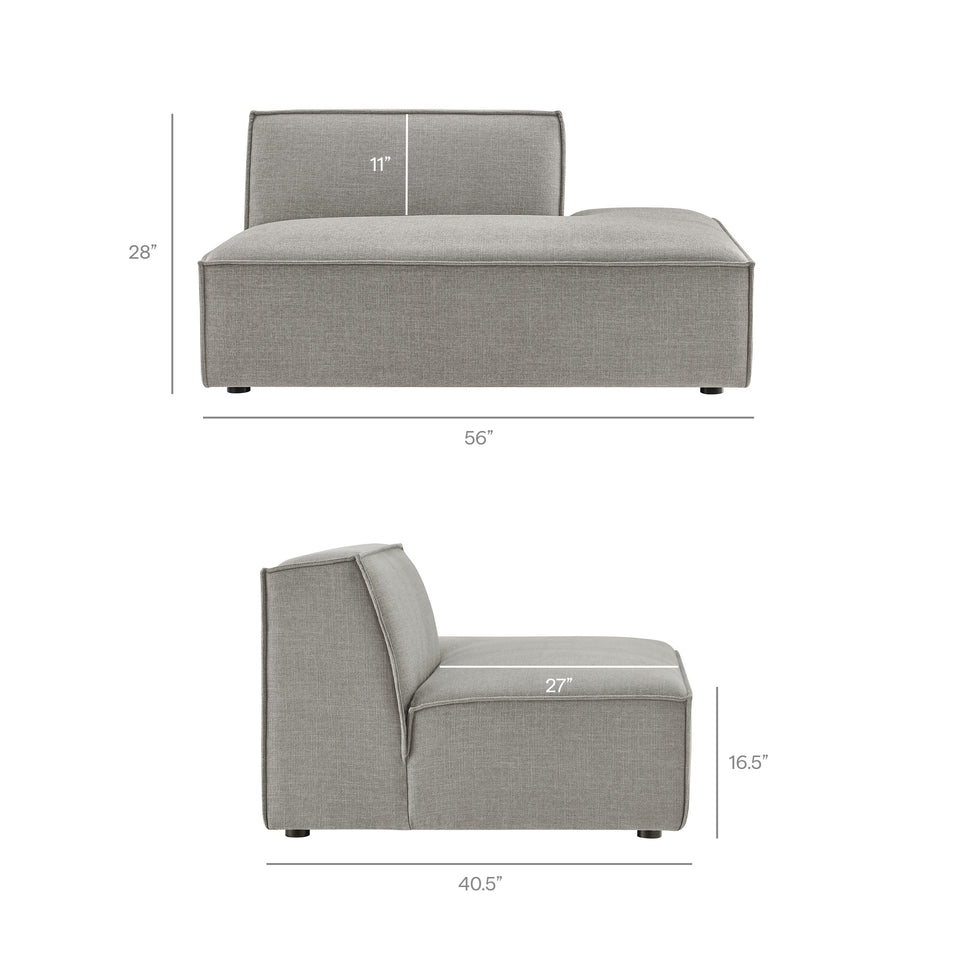 Restore 4-Piece Performance Fabric Upholstered Modular L-Shaped Armless Sectional Sofa by Modway