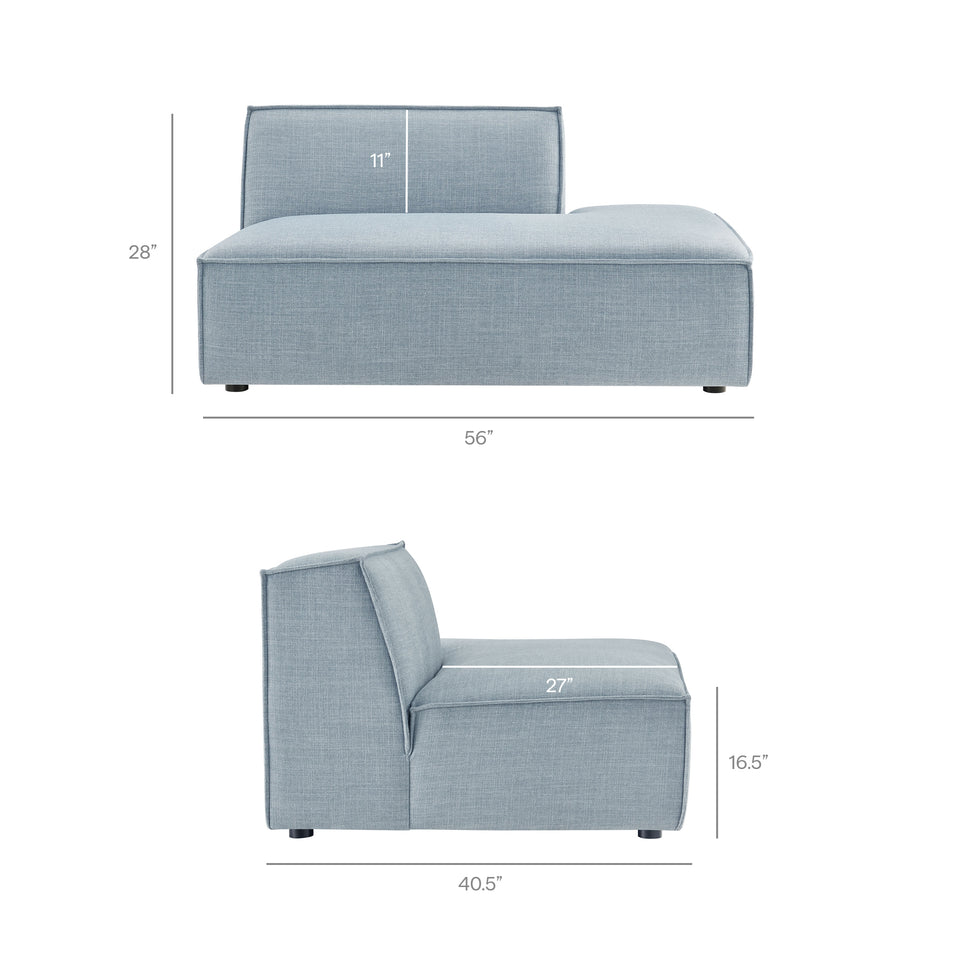 Restore 4-Piece Performance Fabric Upholstered Modular L-Shaped Armless Sectional Sofa by Modway