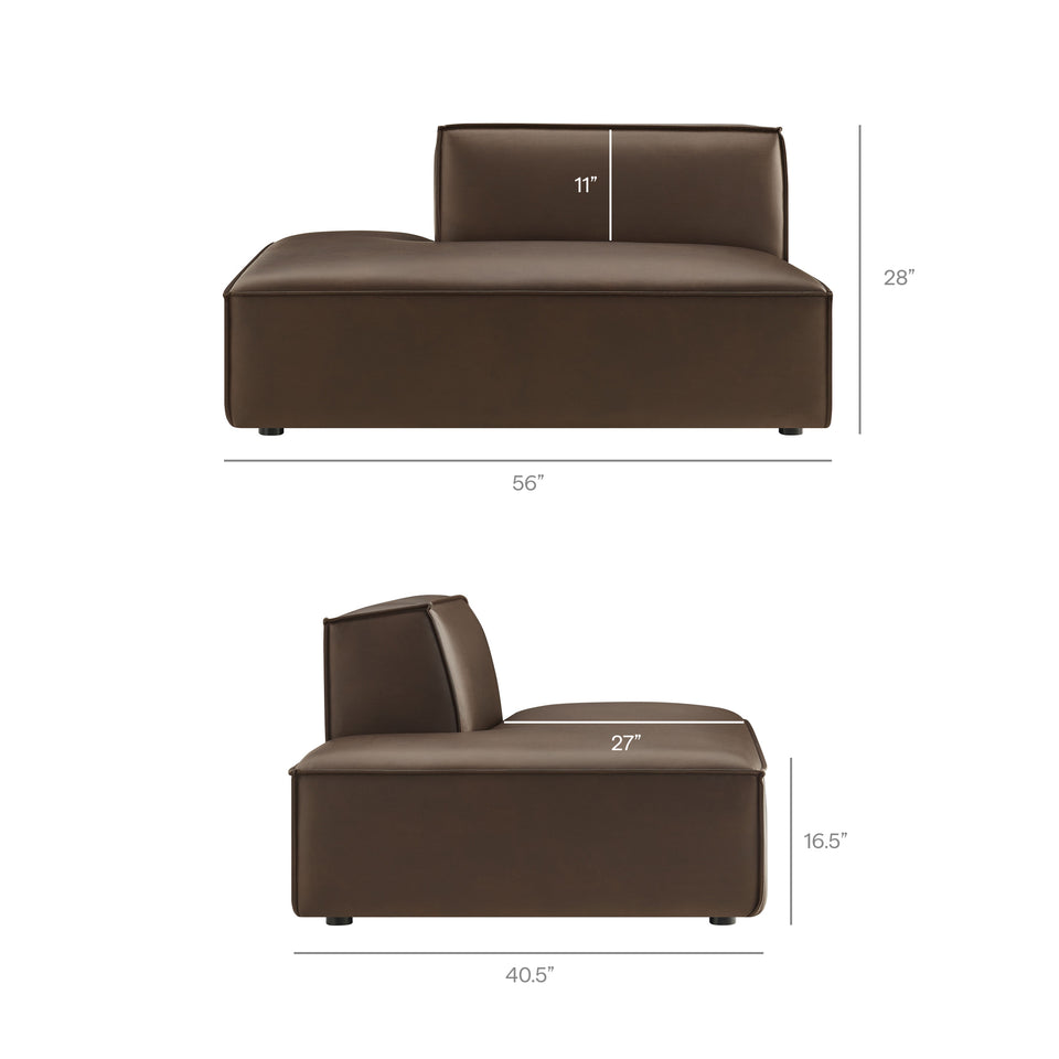 Restore 4-Piece Vegan Leather Modular L-Shaped Armless Sectional Sofa by Modway