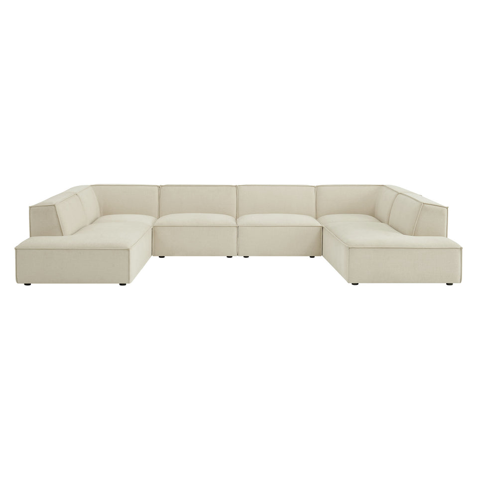 Restore 6-Piece Performance Fabric Upholstered U-Shaped Sectional Sofa by Modway