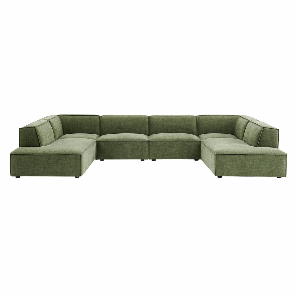 Restore 6-Piece Performance Fabric Upholstered U-Shaped Sectional Sofa by Modway