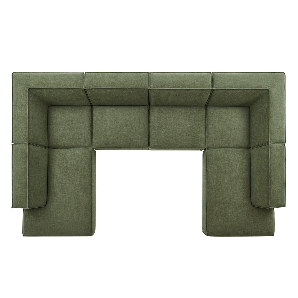 Restore 6-Piece Performance Fabric Upholstered U-Shaped Sectional Sofa by Modway