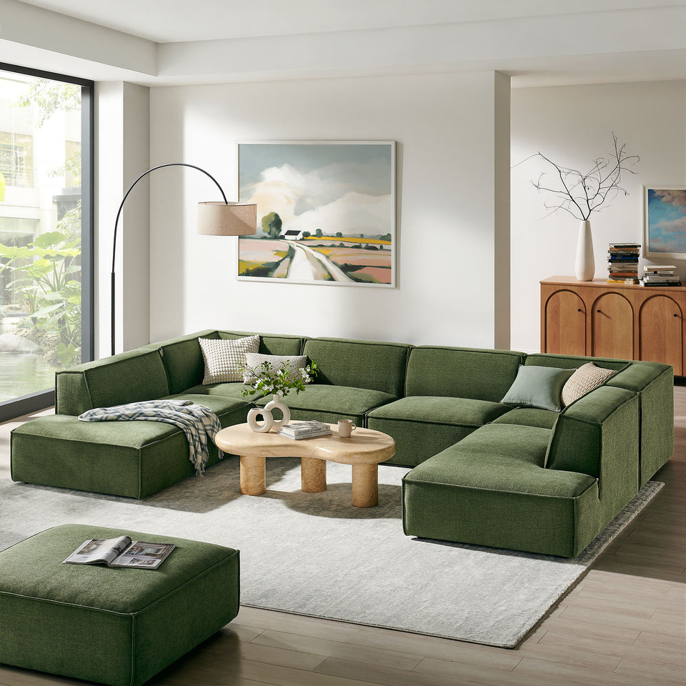 Restore 6-Piece Performance Fabric Upholstered U-Shaped Sectional Sofa by Modway