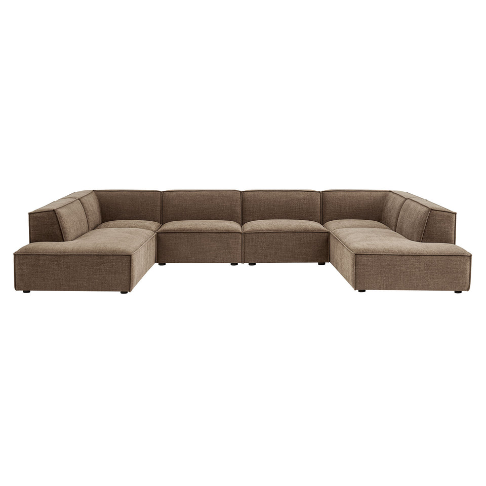 Restore 6-Piece Performance Fabric Upholstered U-Shaped Sectional Sofa by Modway
