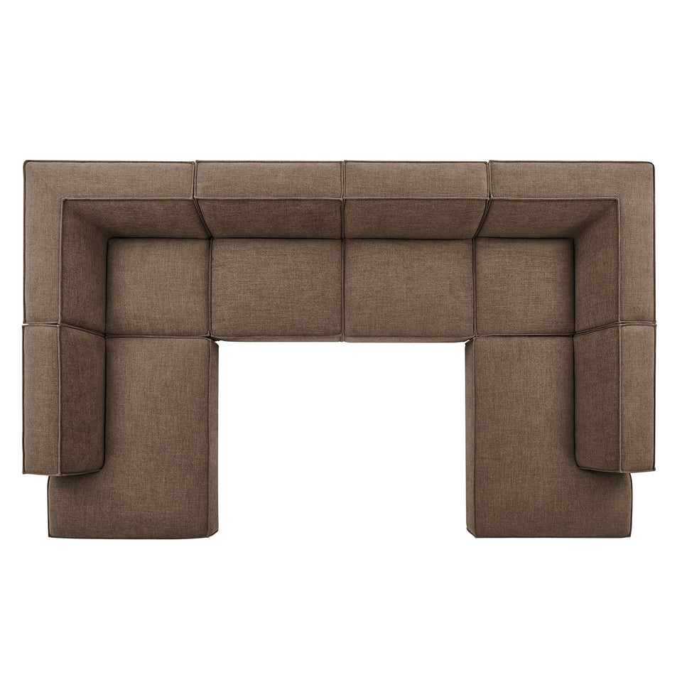 Restore 6-Piece Performance Fabric Upholstered U-Shaped Sectional Sofa by Modway