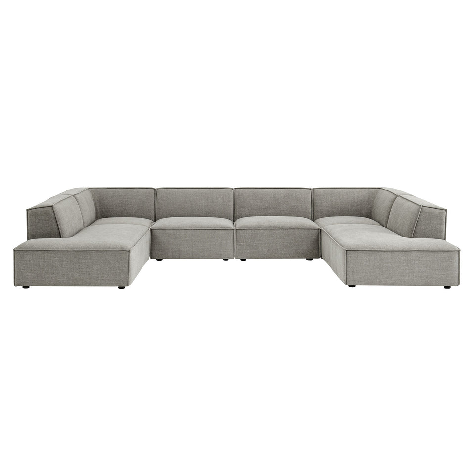 Restore 6-Piece Performance Fabric Upholstered U-Shaped Sectional Sofa by Modway
