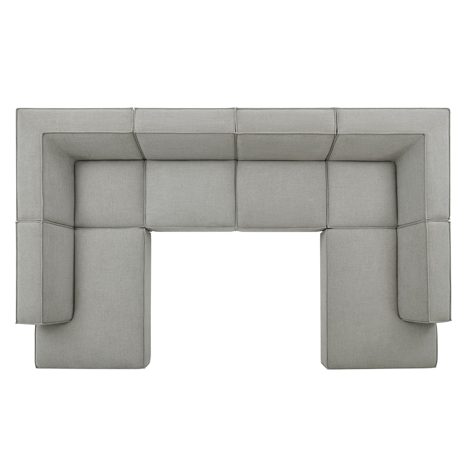Restore 6-Piece Performance Fabric Upholstered U-Shaped Sectional Sofa by Modway