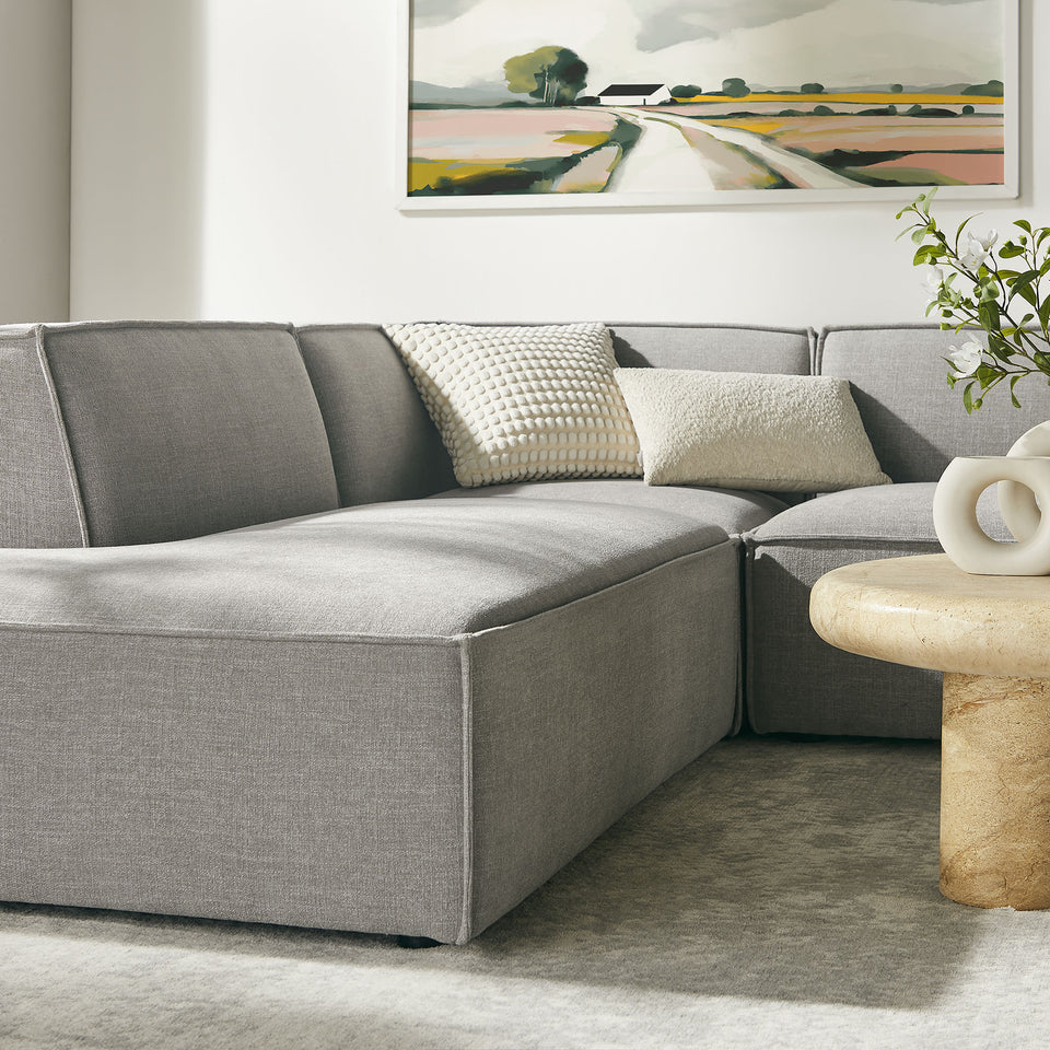 Restore 6-Piece Performance Fabric Upholstered U-Shaped Sectional Sofa by Modway