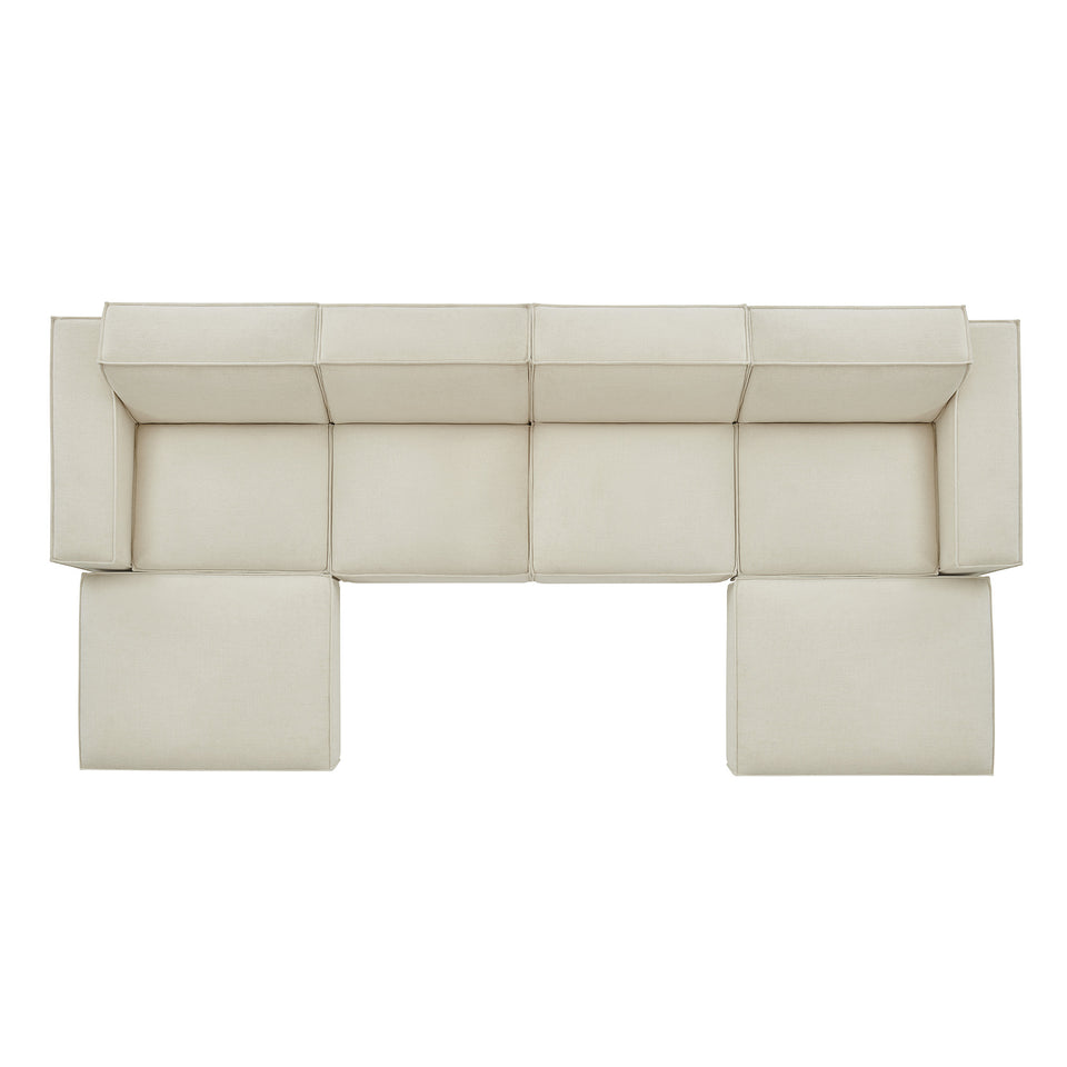 Restore 6-Piece Performance Fabric Upholstered Modular Sectional Sofa by Modway