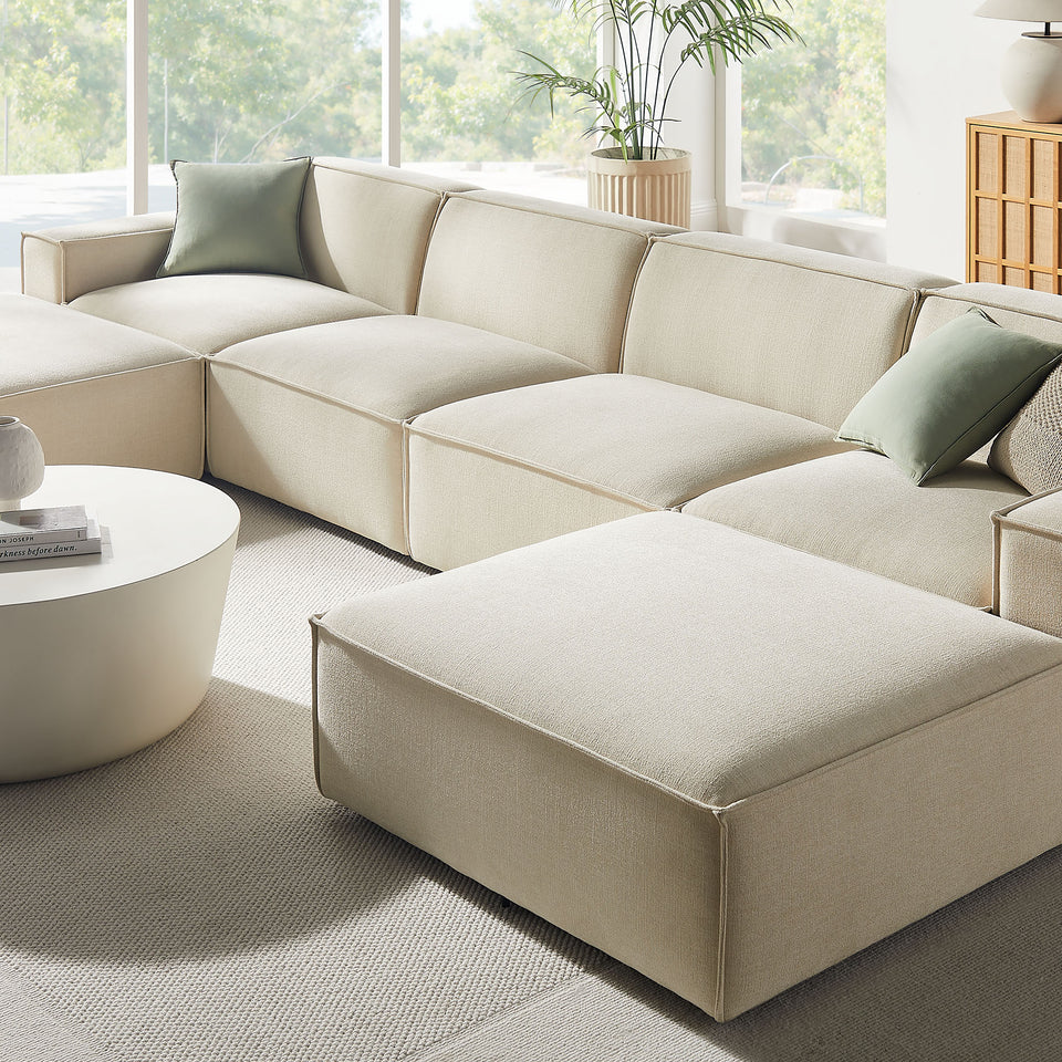 Restore 6-Piece Performance Fabric Upholstered Modular Sectional Sofa by Modway