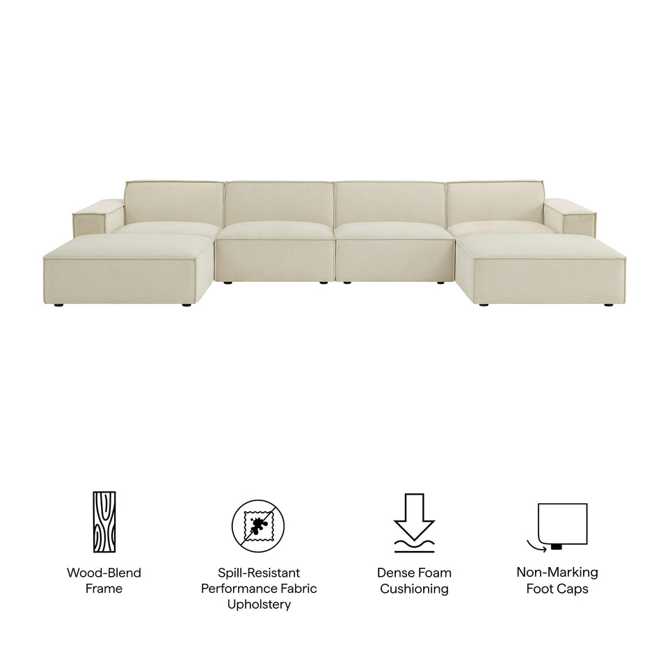 Restore 6-Piece Performance Fabric Upholstered Modular Sectional Sofa by Modway