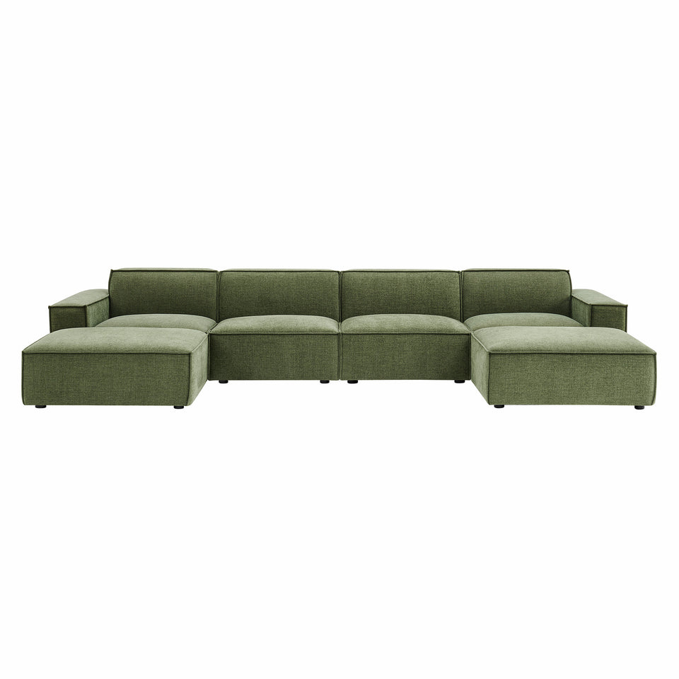 Restore 6-Piece Performance Fabric Upholstered Modular Sectional Sofa by Modway