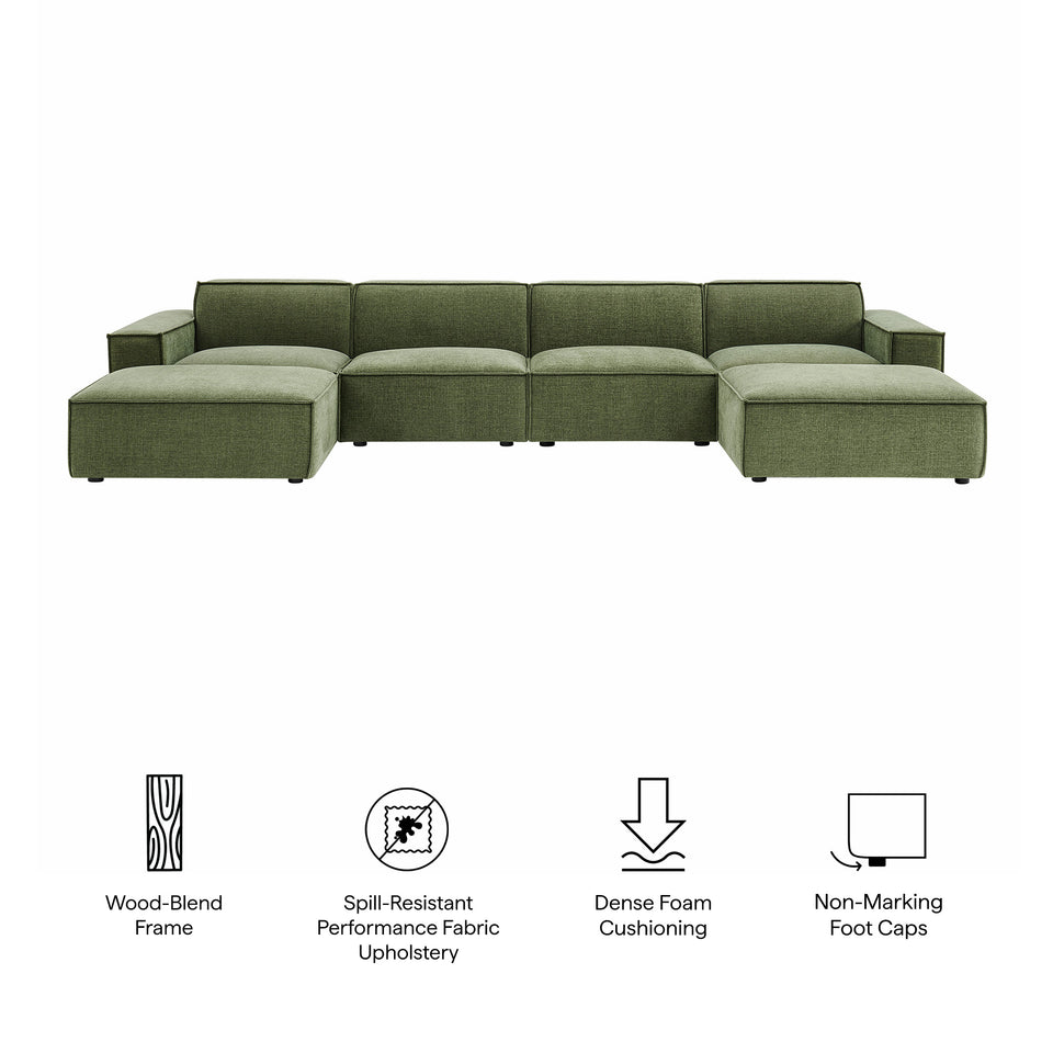 Restore 6-Piece Performance Fabric Upholstered Modular Sectional Sofa by Modway
