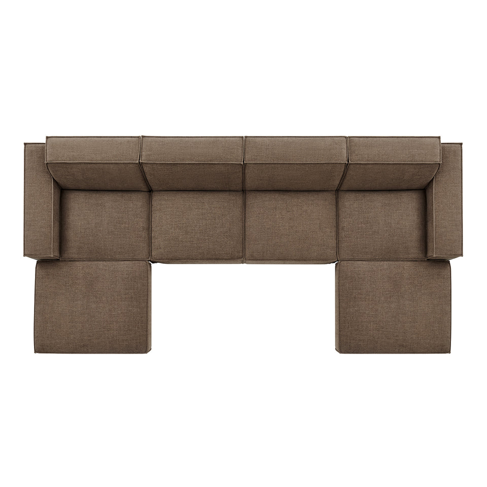 Restore 6-Piece Performance Fabric Upholstered Modular Sectional Sofa by Modway