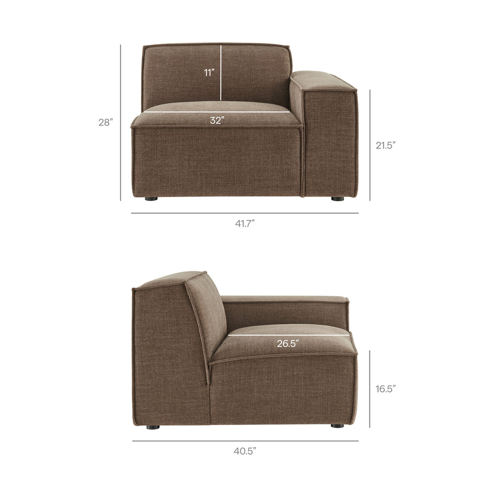 Restore 6-Piece Performance Fabric Upholstered Modular Sectional Sofa by Modway