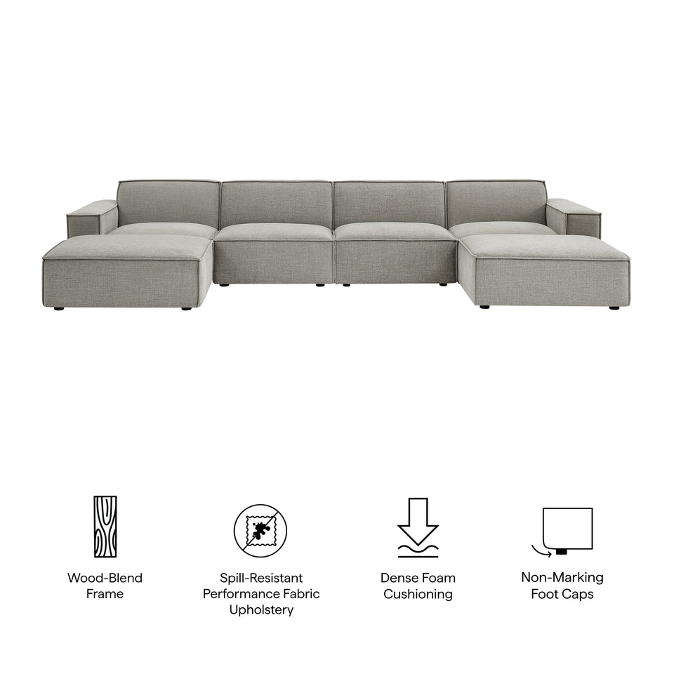 Restore 6-Piece Performance Fabric Upholstered Modular Sectional Sofa by Modway