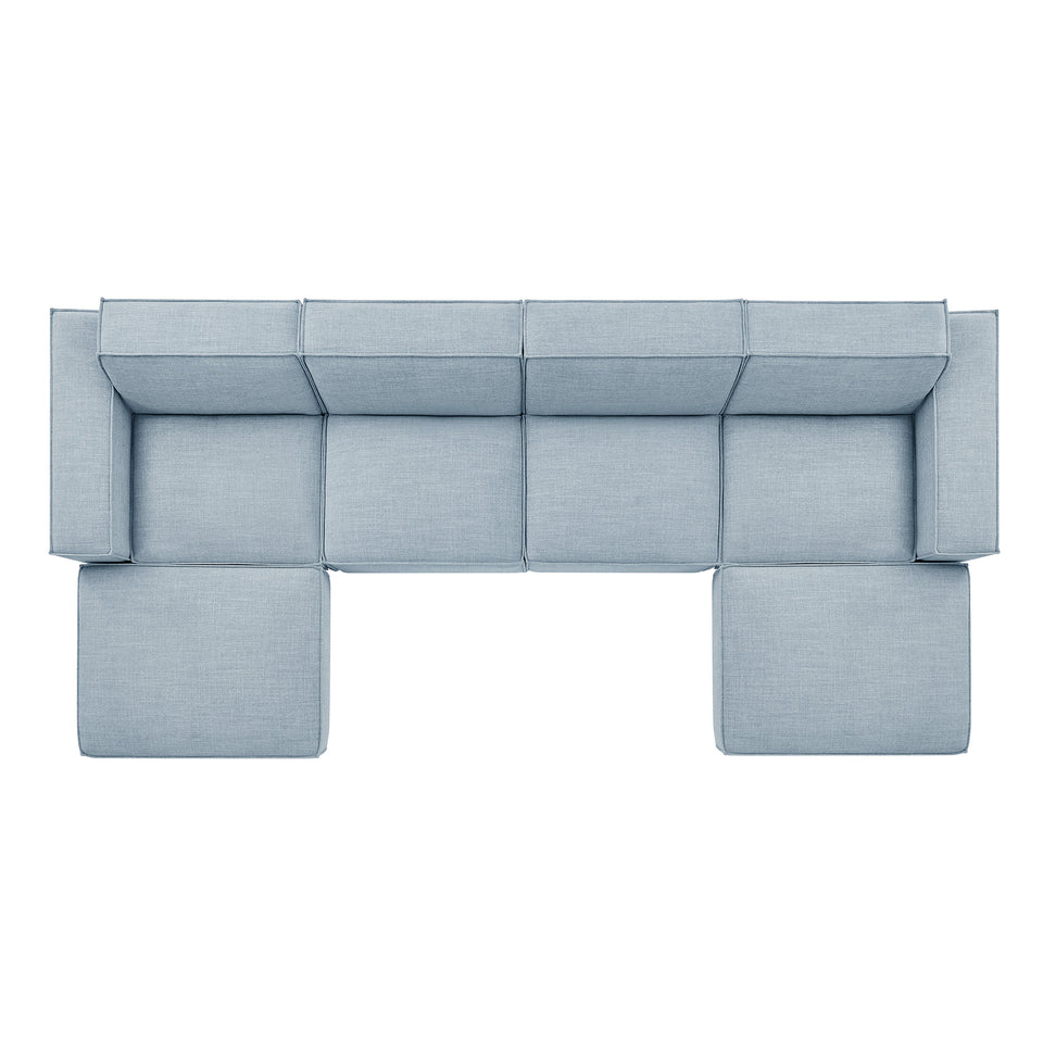 Restore 6-Piece Performance Fabric Upholstered Modular Sectional Sofa by Modway