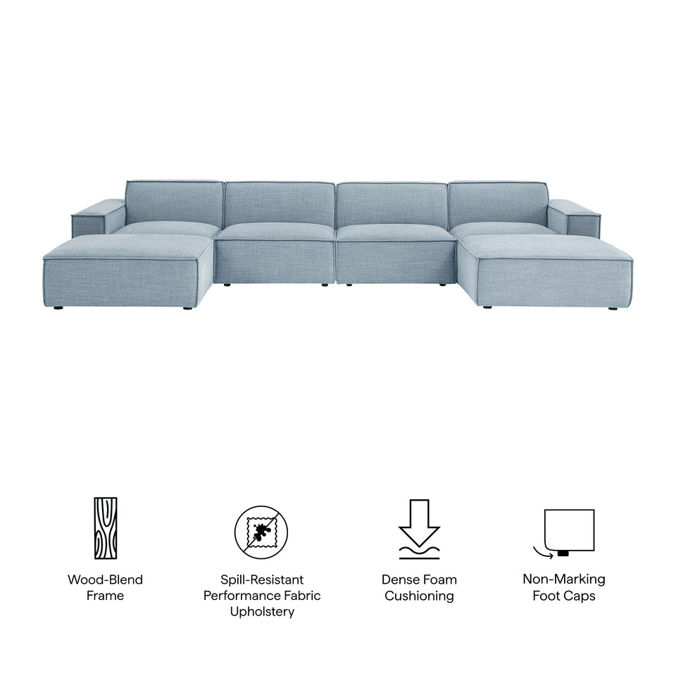 Restore 6-Piece Performance Fabric Upholstered Modular Sectional Sofa by Modway
