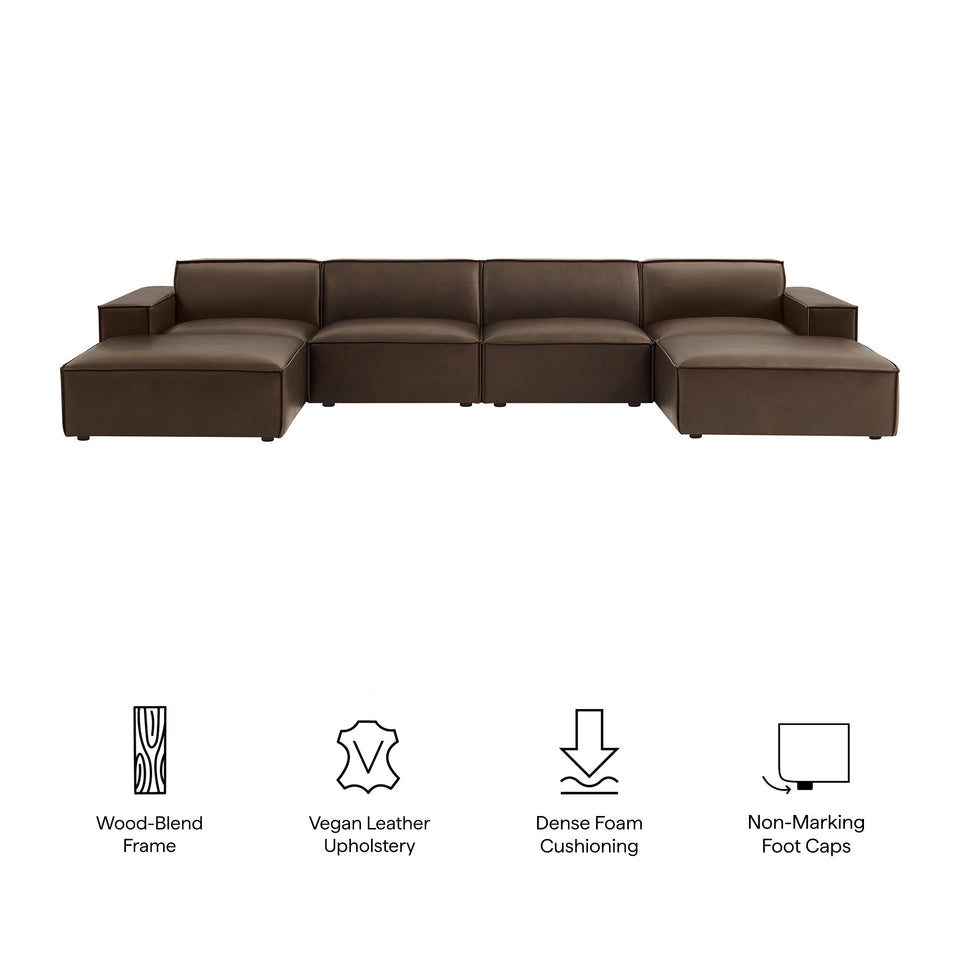 Restore 6-Piece Vegan Leather Modular Sectional Sofa by Modway