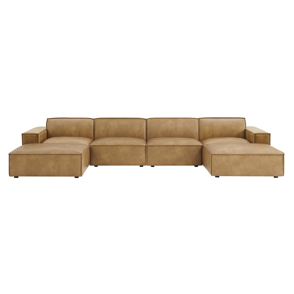 Restore 6-Piece Vegan Leather Modular Sectional Sofa by Modway