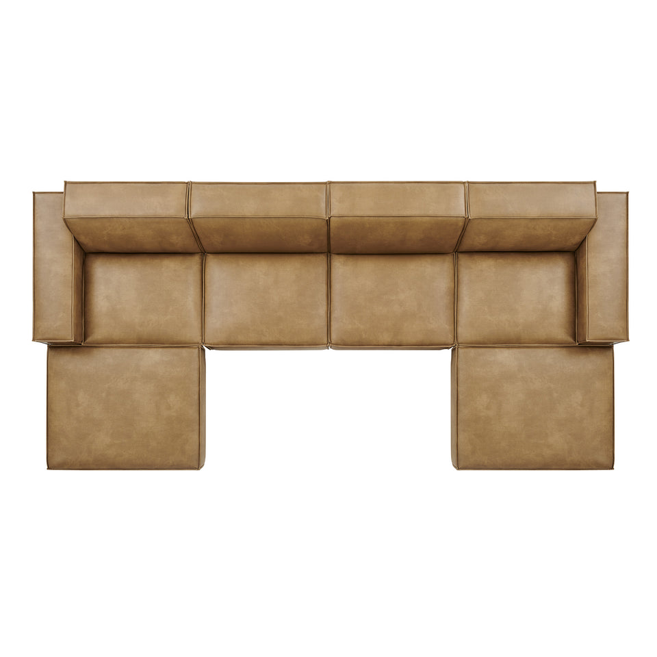 Restore 6-Piece Vegan Leather Modular Sectional Sofa by Modway
