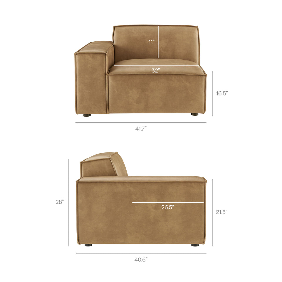 Restore 6-Piece Vegan Leather Modular Sectional Sofa by Modway