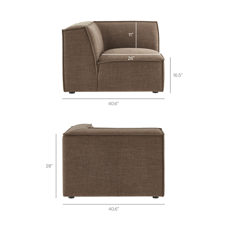 Restore 3-Piece Performance Fabric Upholstered Modular L-Shaped Sectional Sofa by Modway