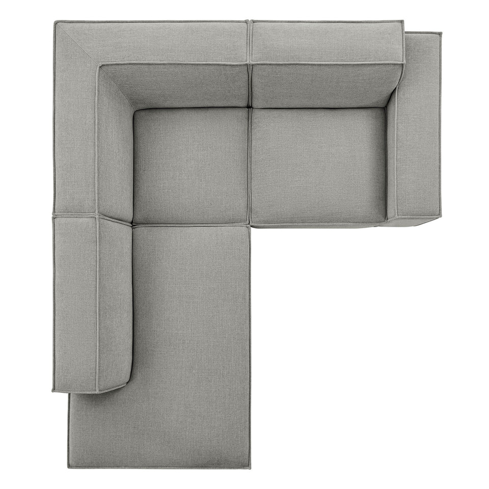 Restore 3-Piece Performance Fabric Upholstered Modular L-Shaped Sectional Sofa by Modway
