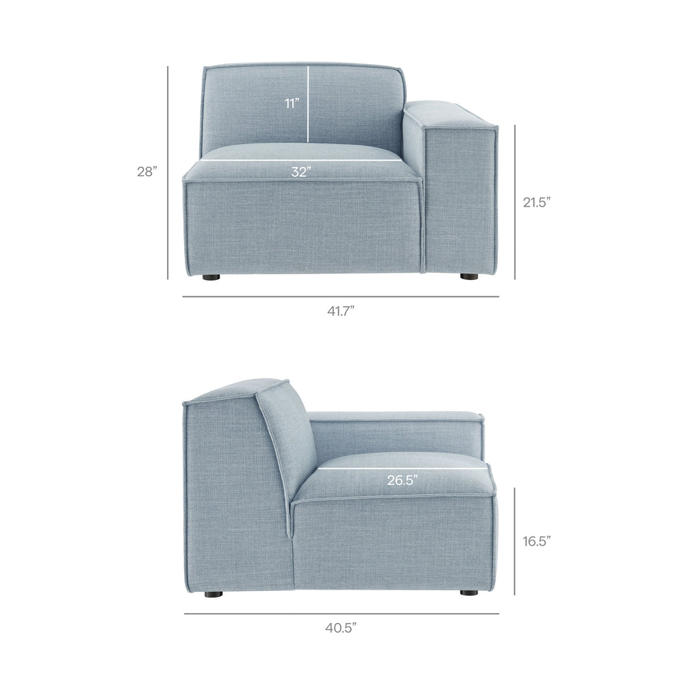 Restore 3-Piece Performance Fabric Upholstered Modular L-Shaped Sectional Sofa by Modway