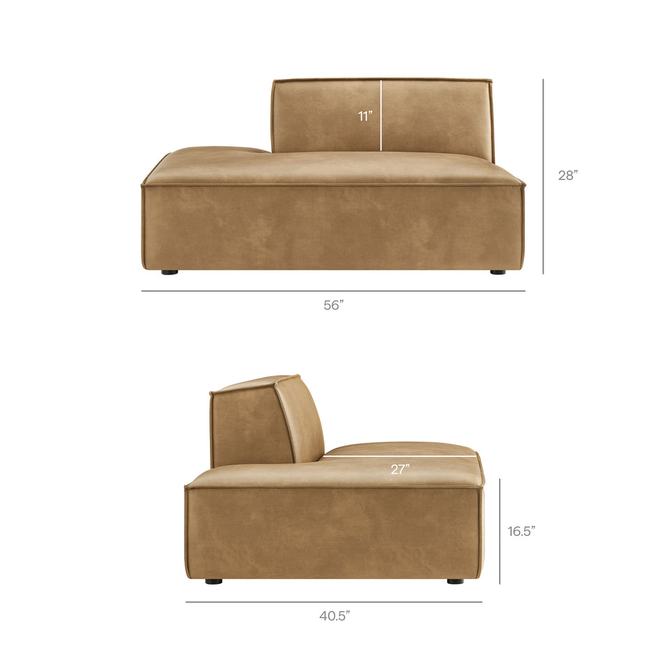 Restore 3-Piece Vegan Leather Modular L-Shaped Sectional Sofa by Modway