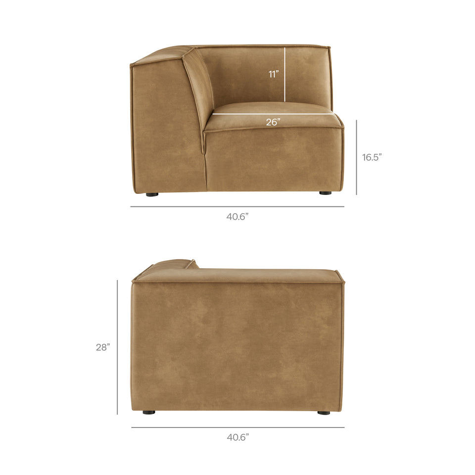 Restore 3-Piece Vegan Leather Modular L-Shaped Sectional Sofa by Modway
