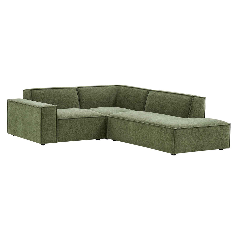 Restore 3-Piece Performance Fabric Upholstered Modular L-Shaped Sectional Sofa by Modway