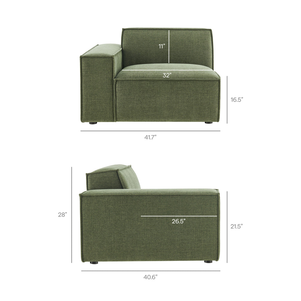 Restore 3-Piece Performance Fabric Upholstered Modular L-Shaped Sectional Sofa by Modway