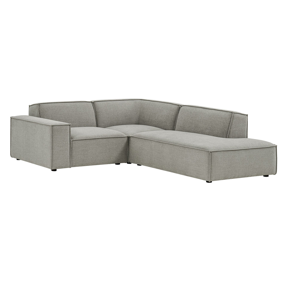 Restore 3-Piece Performance Fabric Upholstered Modular L-Shaped Sectional Sofa by Modway