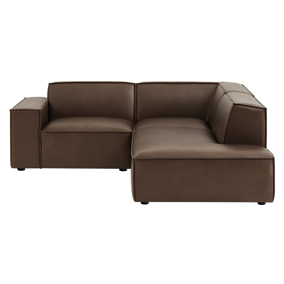 Restore 3-Piece Vegan Leather Modular L-Shaped Sectional Sofa by Modway