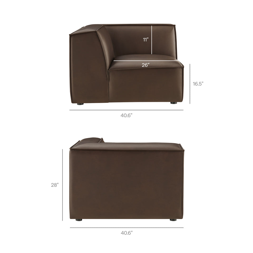 Restore 3-Piece Vegan Leather Modular L-Shaped Sectional Sofa by Modway