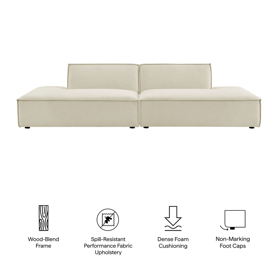 Restore 2-Piece Performance Fabric Upholstered Modular Loveseat by Modway