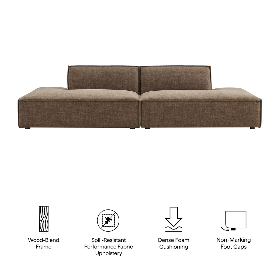 Restore 2-Piece Performance Fabric Upholstered Modular Loveseat by Modway