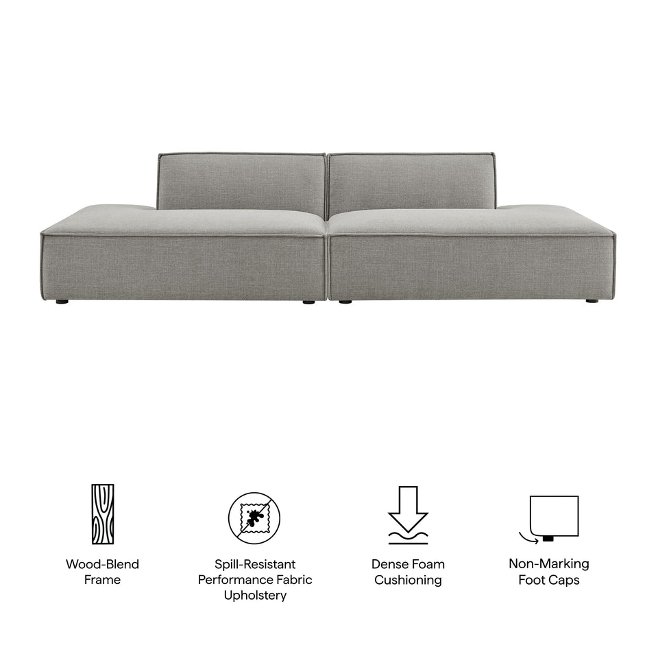 Restore 2-Piece Performance Fabric Upholstered Modular Loveseat by Modway